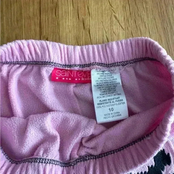Kids Pink Fleece elastic waist pants - Picture 5 of 6